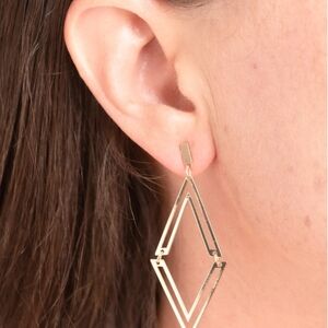 Gold Geometric Drop Earrings - Women Jewelry - DYT Type 3